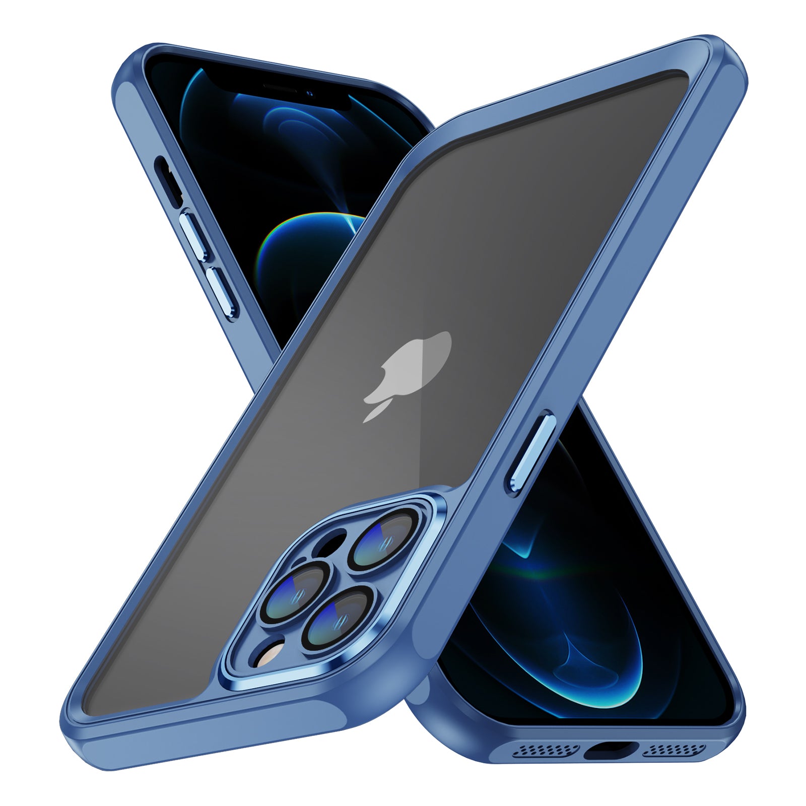 For iPhone 12 Pro Acrylic Back Soft TPU Phone Case Precise Cutouts Clear Cover with Lens Protector For iPhone 12 Pro Acrylic Back Soft TPU Phone Case Precise Cutouts Clear Cover with Lens Protector